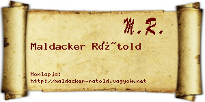 Maldacker Rátold névjegykártya